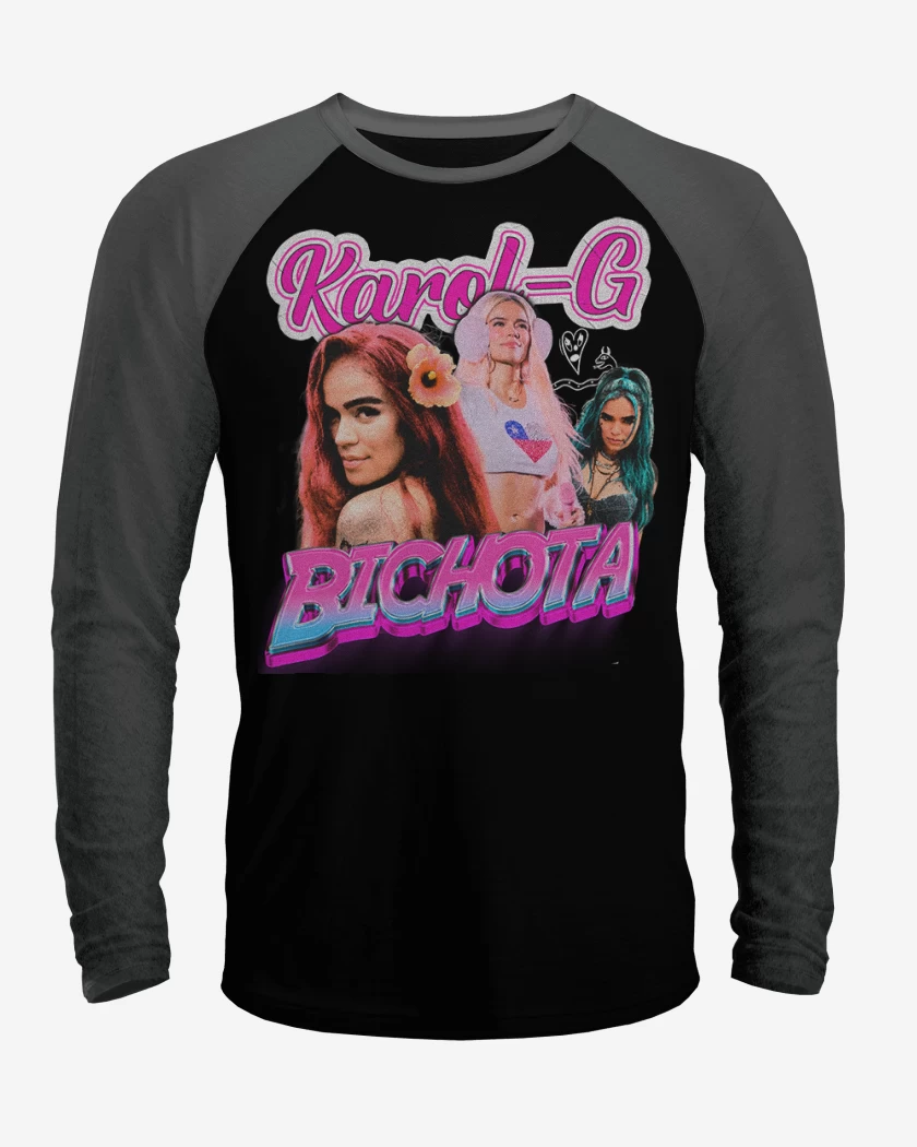 Polera Raglan Negro / Negro Heather de Karol G