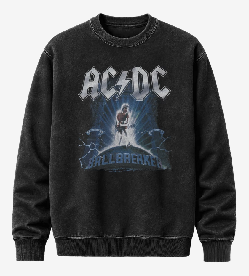 Poleron Polo Acid Wash Negro de Ballbreaker