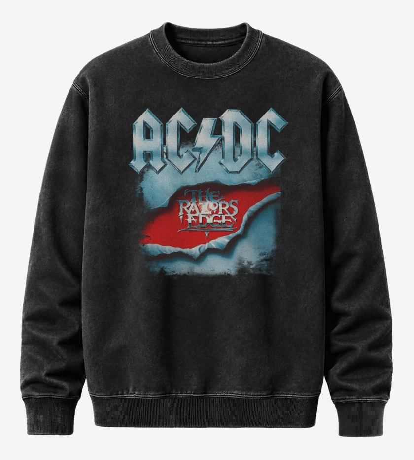 Poleron Polo Acid Wash Negro de The Razors Edge