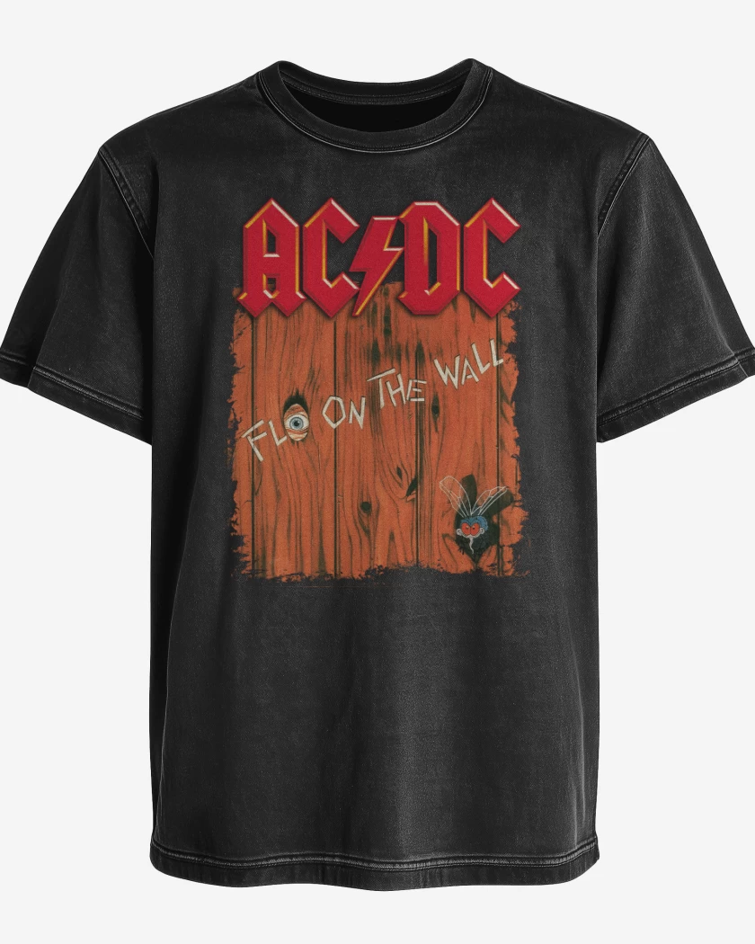 Polera desgastada Negro de Fly on the Wall