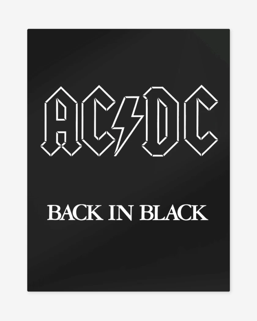 Print metalico Back in Black