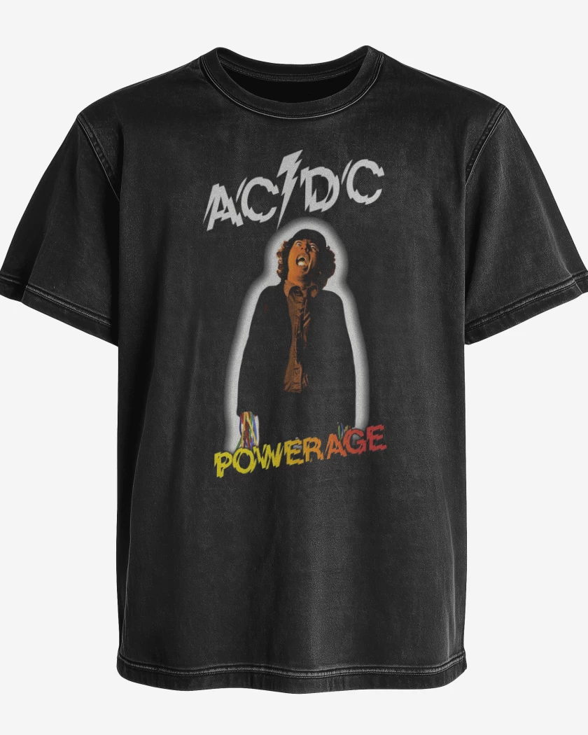 Polera desgastada Negro de Powerage