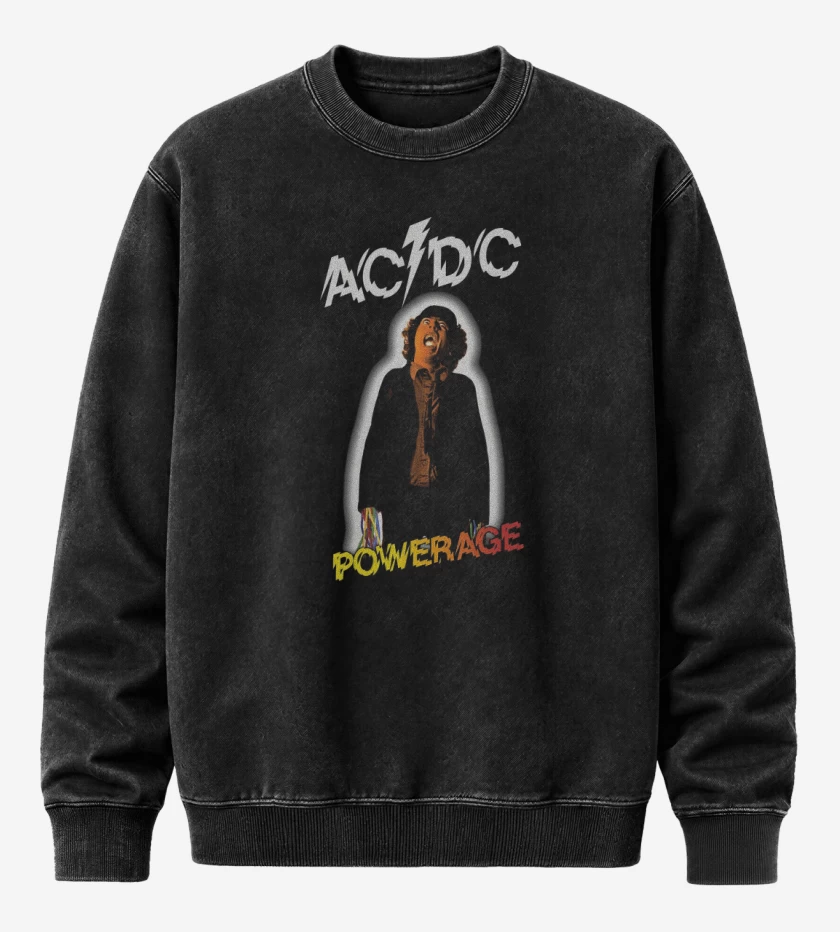 Poleron Polo Acid Wash Negro de Powerage