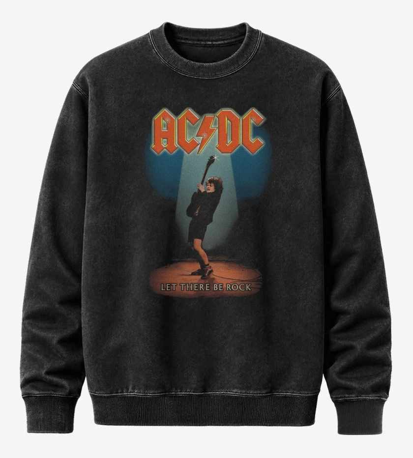 Poleron Polo Acid Wash Negro de Le There Be Rock