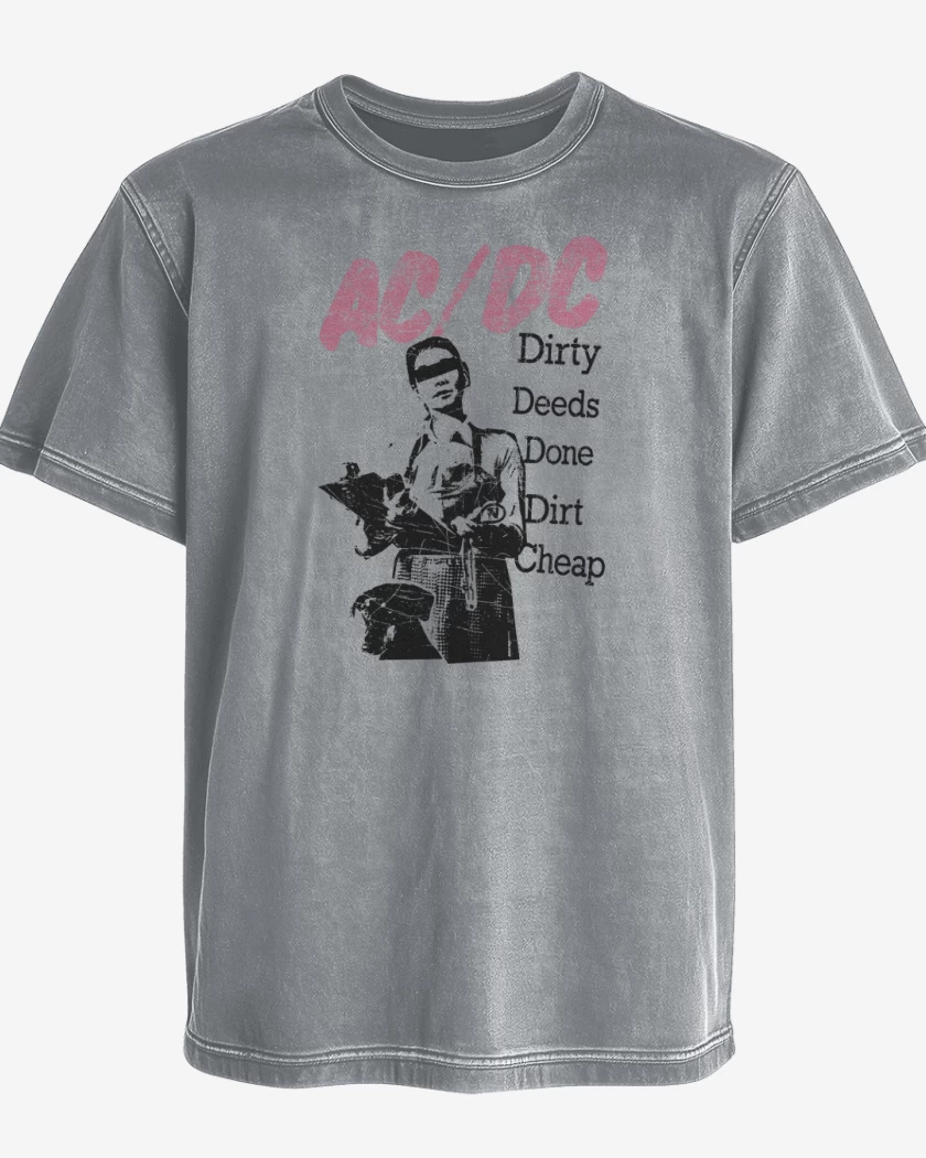 Polera desgastada Gris Melange de Done Dirt Cheap