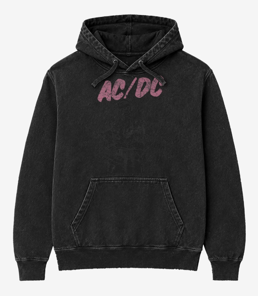 Poleron Canguro Acid Wash Negro de Done Dirt Cheap