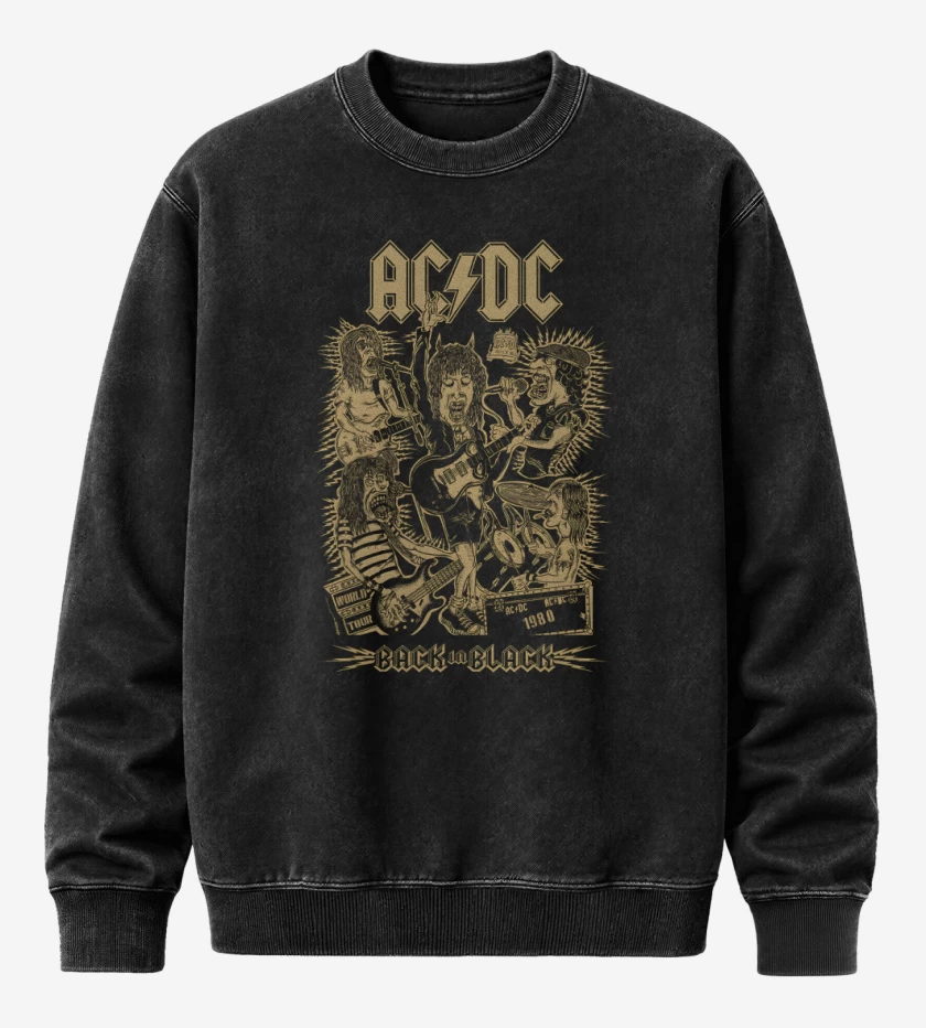 Poleron Polo Acid Wash Negro de BIB