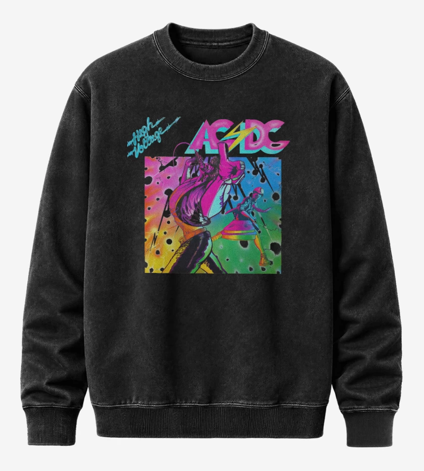 Poleron Polo Acid Wash Negro de High Voltage II