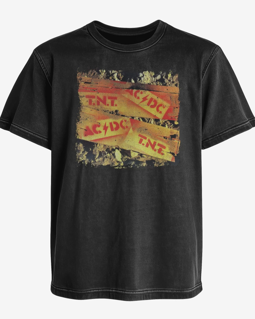 Polera desgastada Negro de TNT 