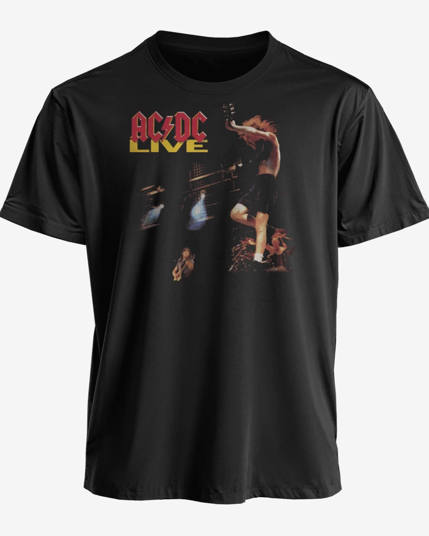 Polera premium Negro de AC DC LIVE
