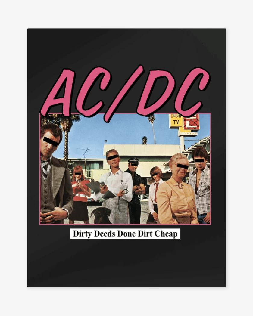 Print metalico Negro de Dirty Deed Done Dirt Cheap