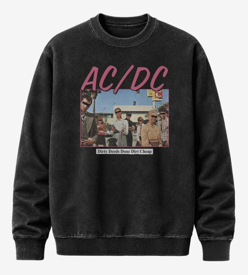 Poleron Polo Acid Wash Negro de Dirty Deed Done Dirt Cheap