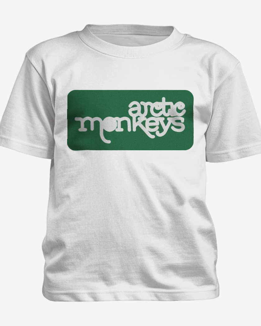 Polera de niño Blanco de Arctics Monkeys - Logo Verde