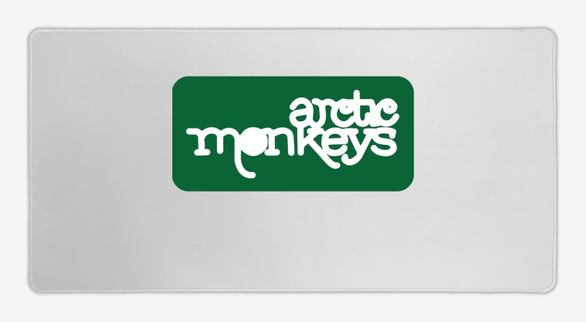 Mouse pad Gamer Blanco de Arctics Monkeys - Logo Verde