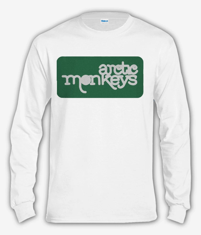 Polera manga larga Blanco de Arctics Monkeys - Logo Verde