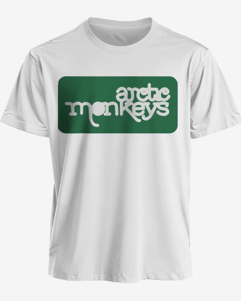 Polera premium Blanco de Arctics Monkeys - Logo Verde