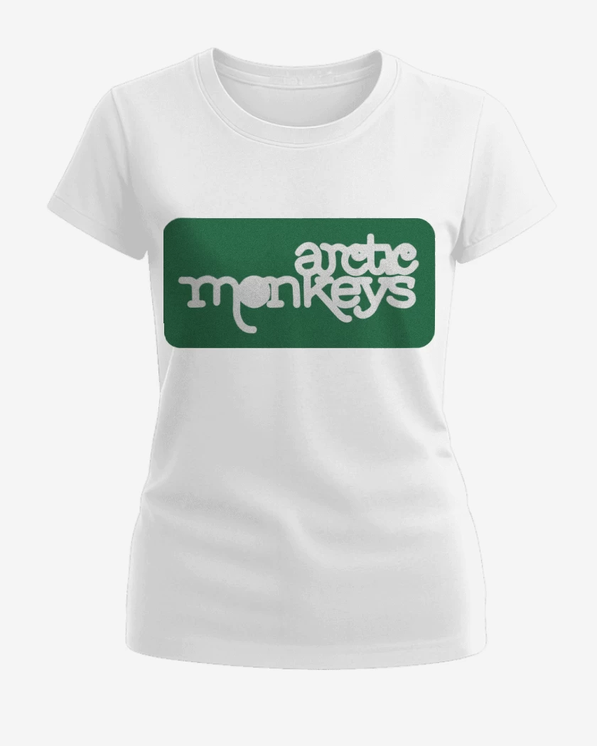 Polera de Mujer Blanco de Arctics Monkeys - Logo Verde