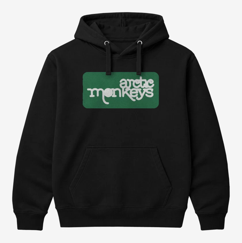 Polerón Canguro Negro de Arctics Monkeys - Logo Verde