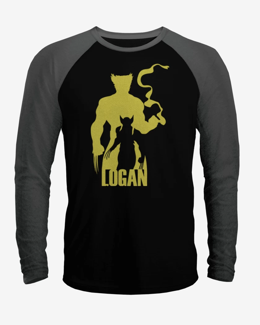 Polera Raglan Negro / Negro Heather de Wolverine 4