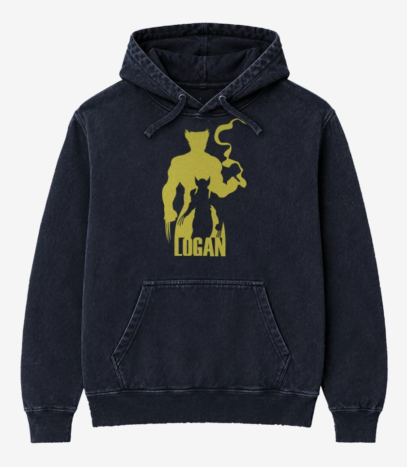 Poleron Canguro Acid Wash Azul Marino de Wolverine 4