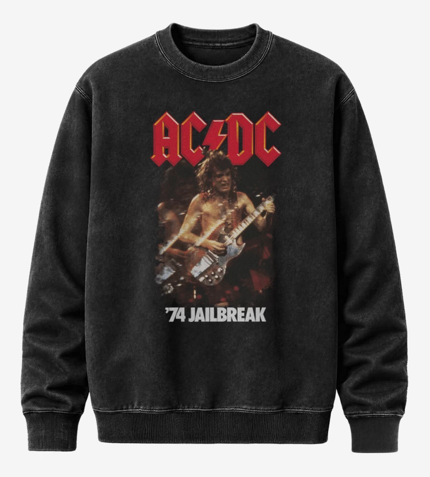 Poleron Polo Acid Wash Negro de 74 Jailbreak