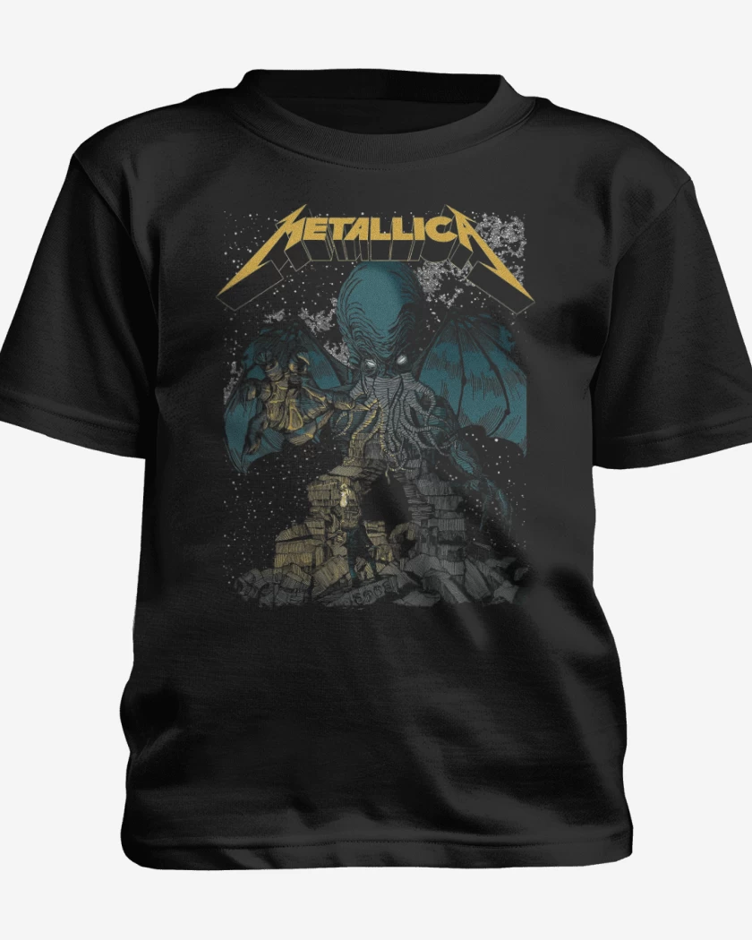 Polera de niño Negro de Metallica Cthulhu