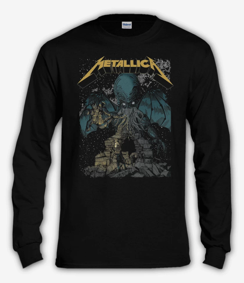 Polera manga larga Negro de Metallica Cthulhu