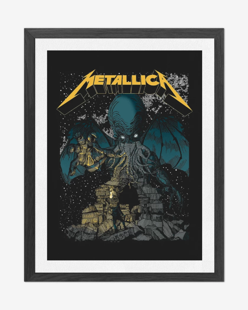 Cuadro decorativo Negro de Metallica Cthulhu