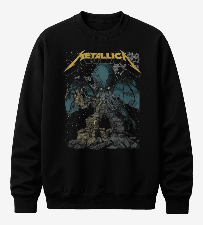 Poleron polo Negro de Metallica Cthulhu