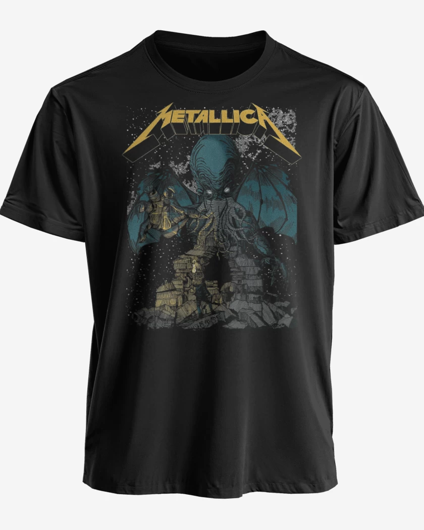 Polera premium Negro de Metallica Cthulhu