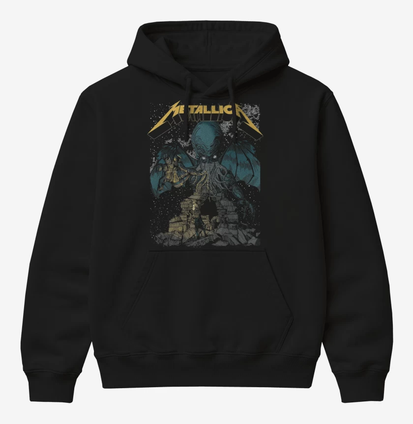 Poleron Canguro básico Negro de Metallica Cthulhu