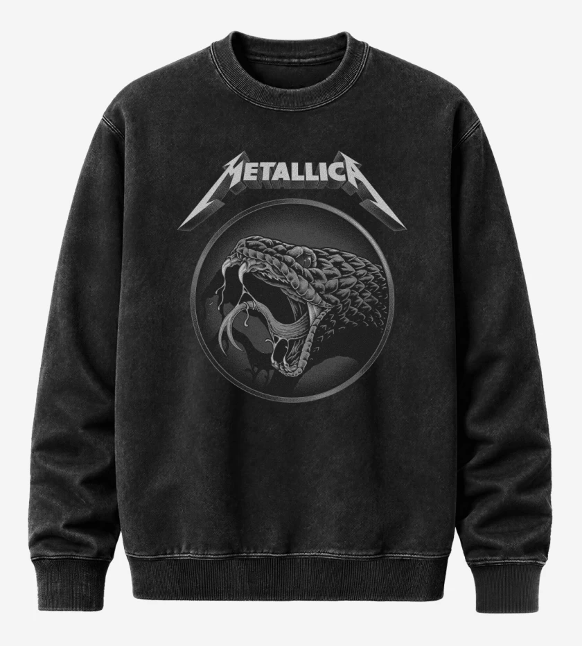 Poleron Polo Acid Wash Negro de Metallica 91