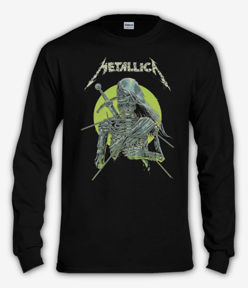 Polera manga larga Negro de Metallica Knight