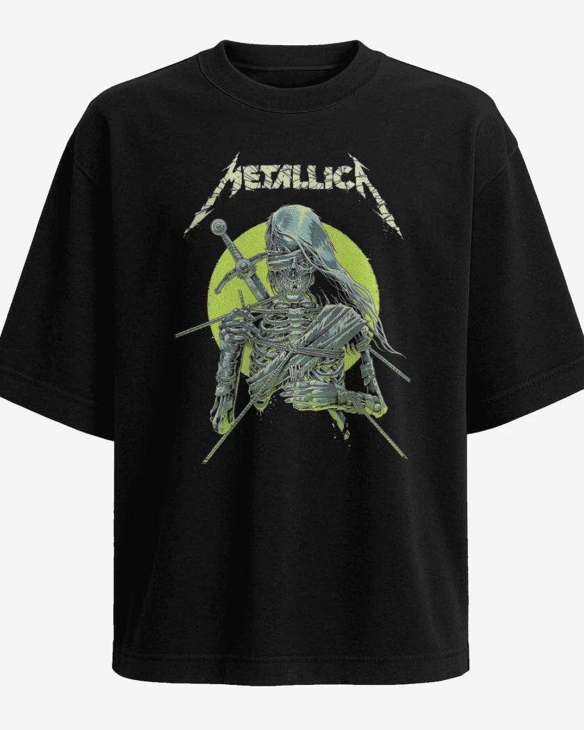 Polera Oversize Negro de Metallica Knight