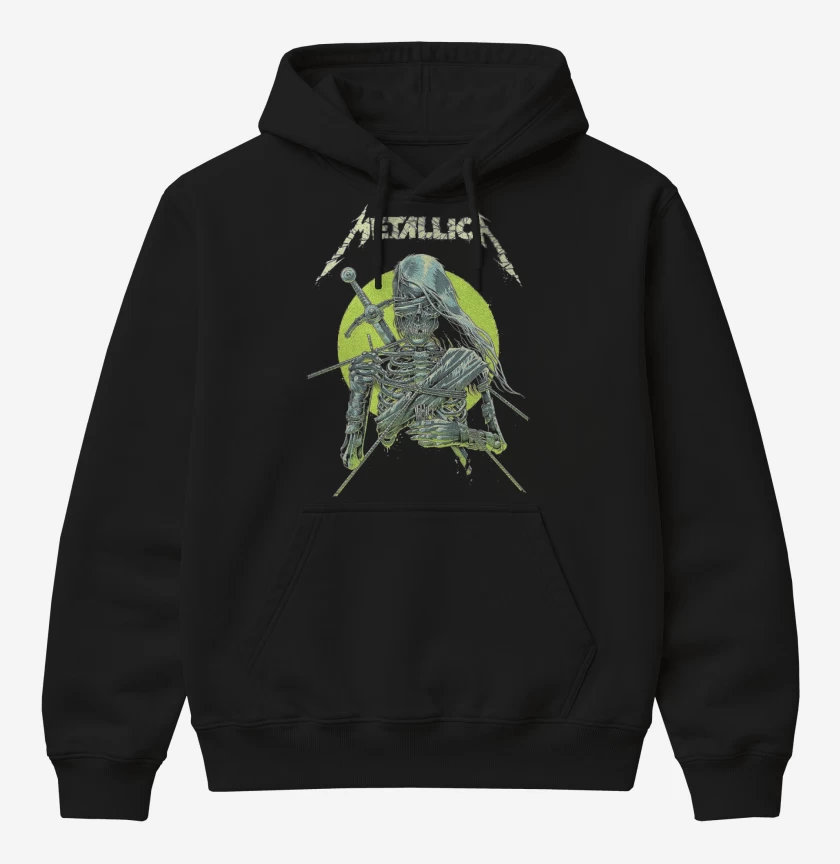 Poleron Canguro básico Negro de Metallica Knight
