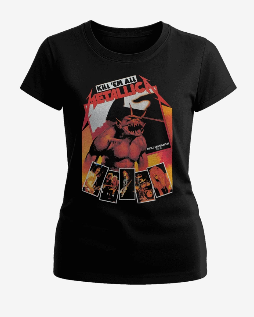 Polera de Mujer Negro de Hell on Earth Tour
