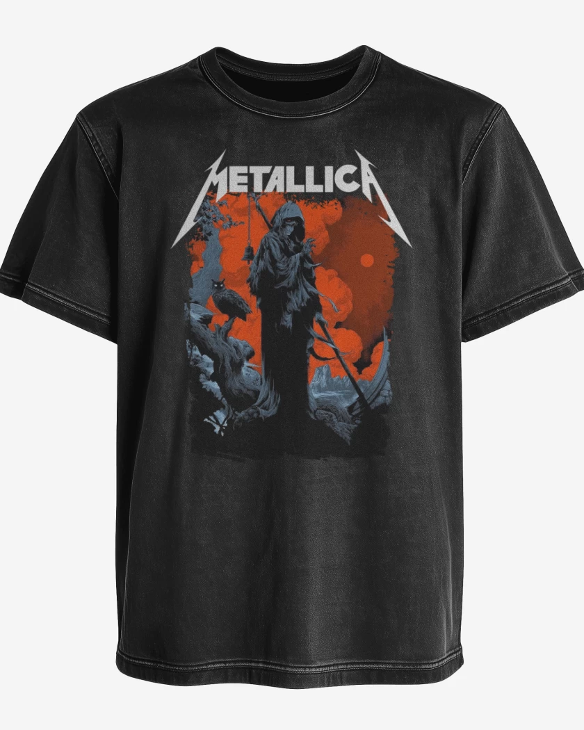 Polera desgastada Negro de Reaper Metallica