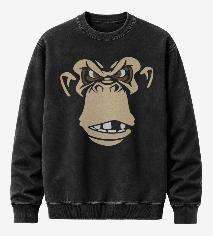 Poleron Polo Acid Wash Negro de Gorila 2