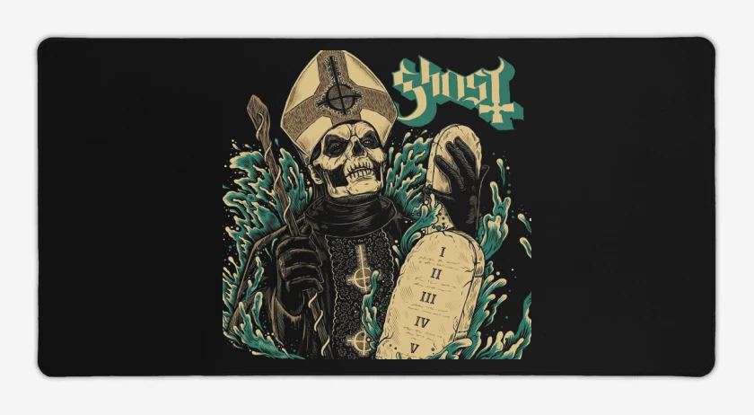 Mouse pad Gamer Negro de Ghost 13 Commandments