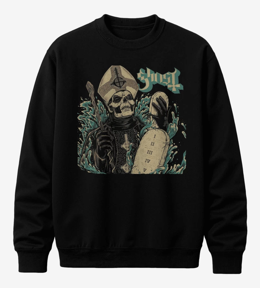 Poleron polo Negro de Ghost 13 Commandments