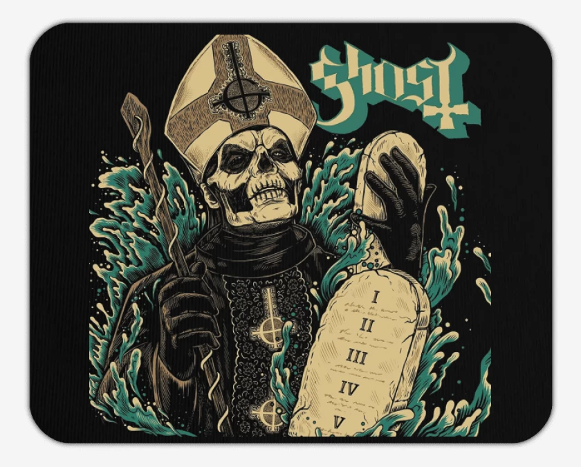 Mousepad Negro de Ghost 13 Commandments