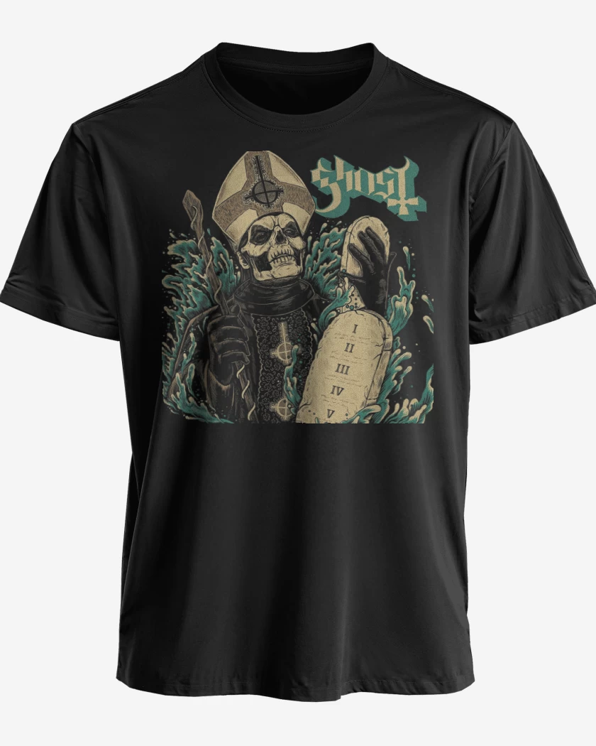 Polera premium Negro de Ghost 13 Commandments