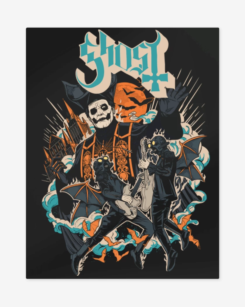 Print metalico Ghost Papa IV y Ghouls