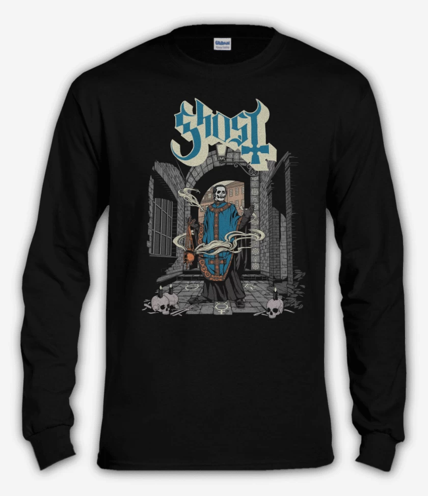 Polera manga larga Negro de Ghost Papa Emeritus IV