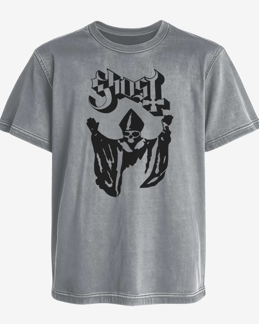 Polera desgastada Gris Melange de Ghost Demo