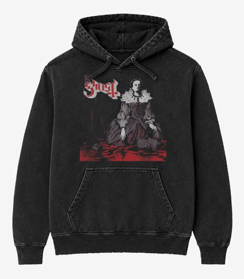 Poleron Canguro Acid Wash Negro de Ghost Elizabeth
