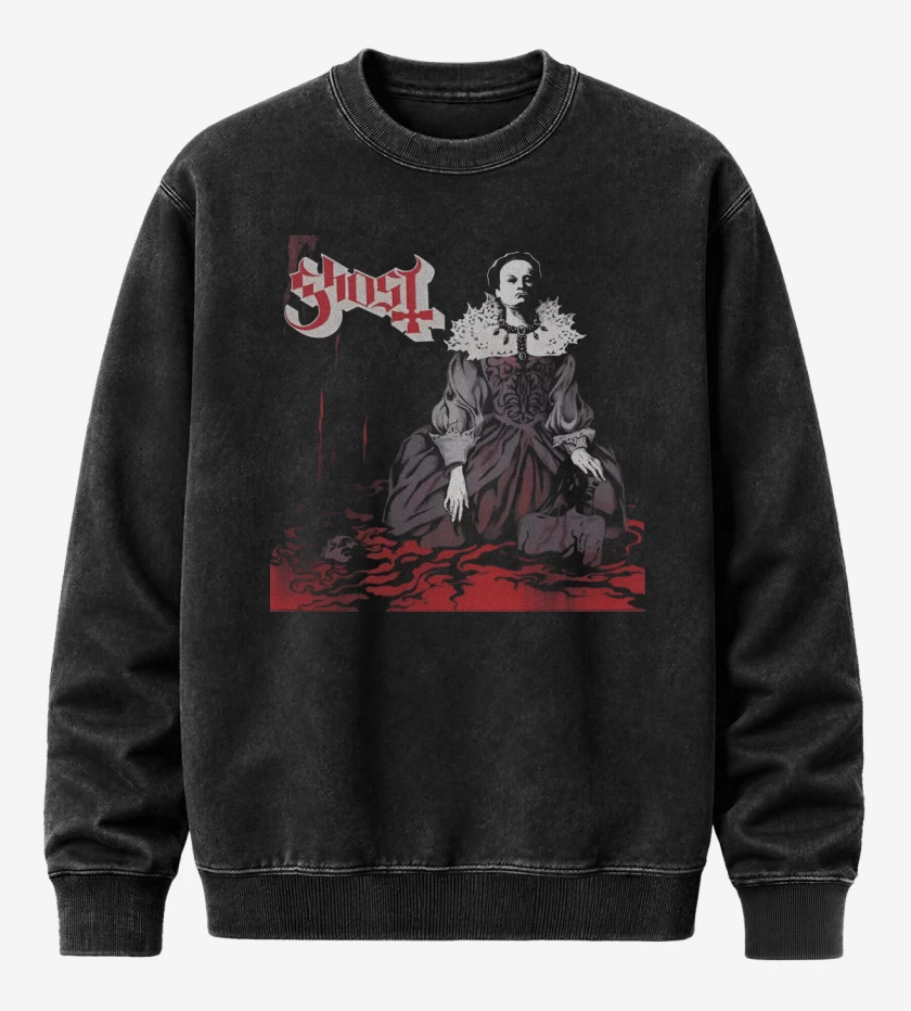 Poleron Polo Acid Wash Negro de Ghost Elizabeth