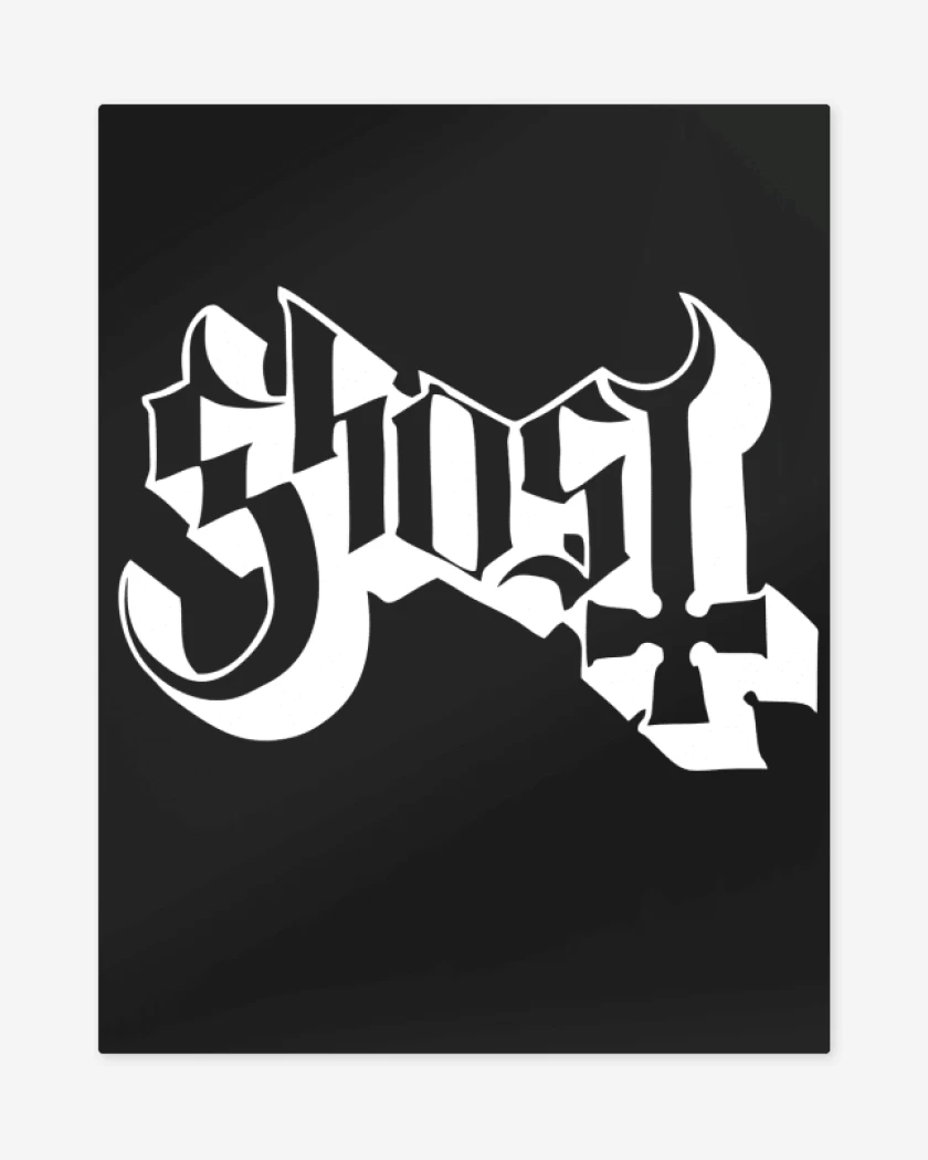 Print metalico Negro de Ghost Logo