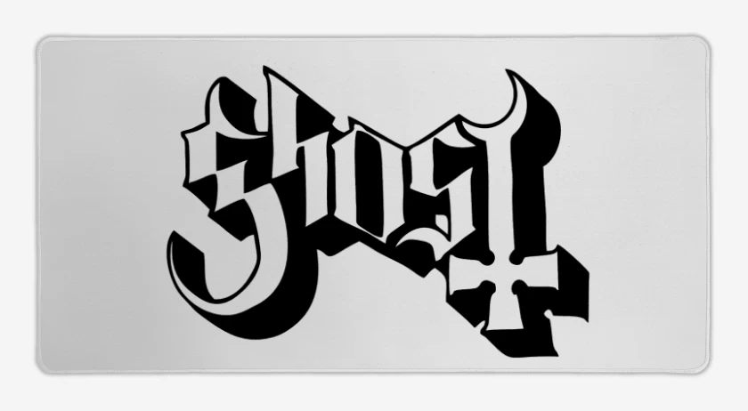 Mouse pad Gamer Blanco de Ghost Logo Blanco