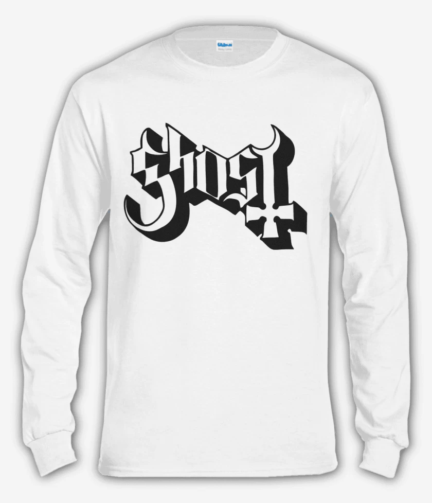 Polera manga larga Blanco de Ghost Logo Blanco